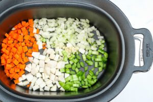 Vegetables in the slow cooker.