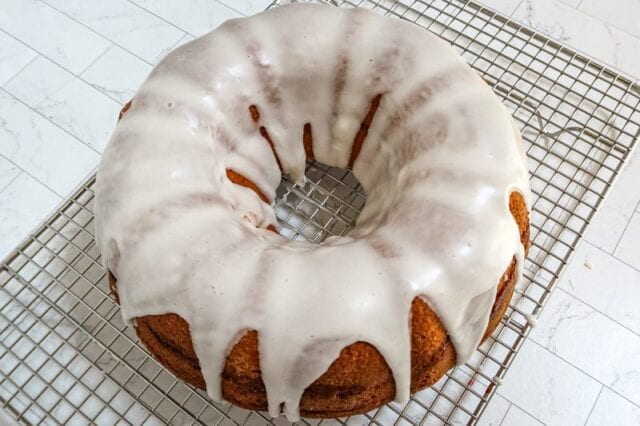 Sock it to me cake with icing.