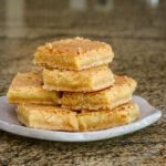 a stack of southern chess squares on a plate