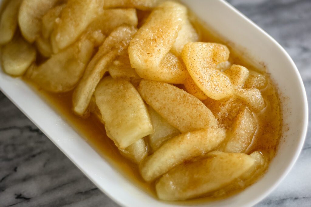 southern fried apples on a serving plate