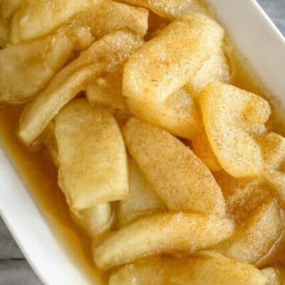fried apples on a serving tray
