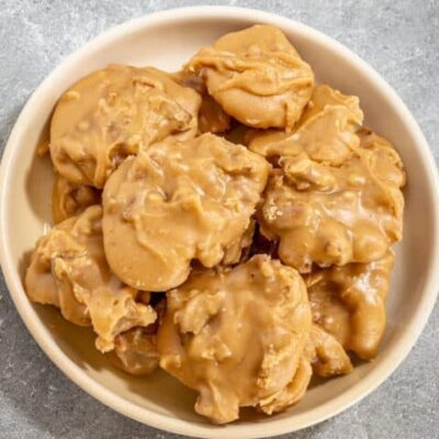 pecan pralines candy on a plate