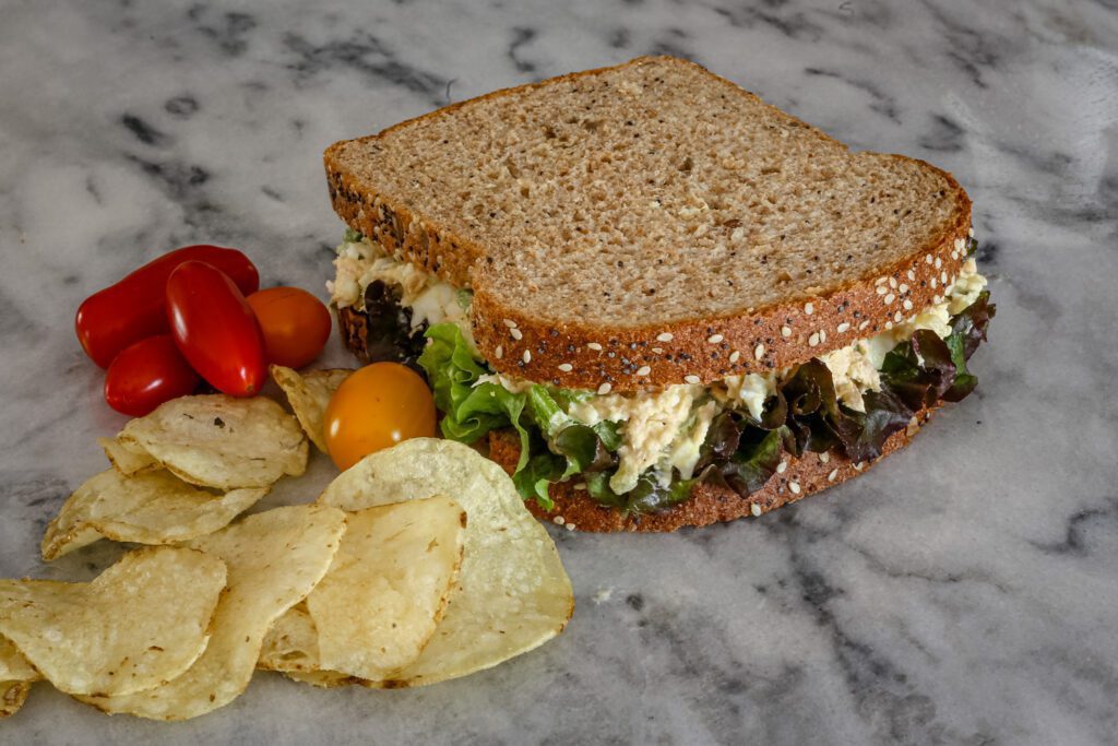 southern tuna salad with chips on the side