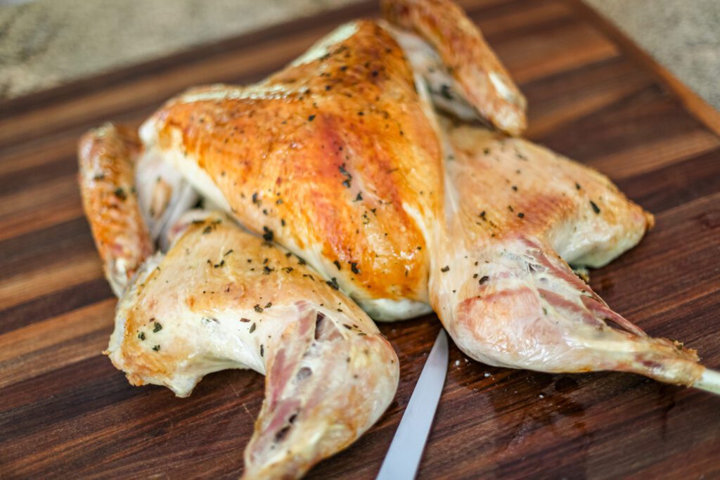 perfectly baked spatchcocked turkey