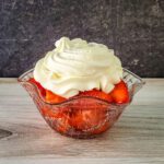 strawberries with stabilized whipped cream