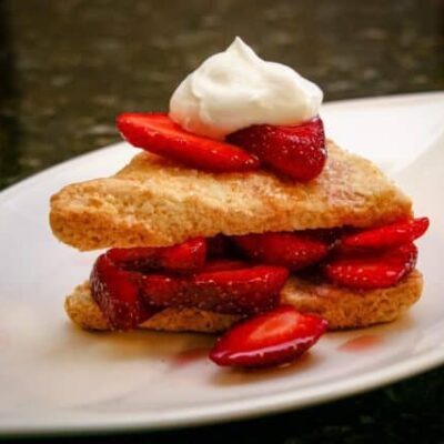 strawberry shortcakes on scones
