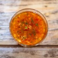 sweet dipping sauce in a small bowl