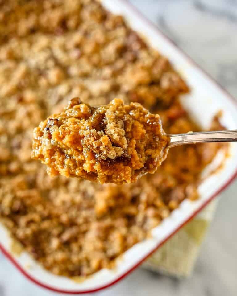 Baked tuna casserole with crispy breadcrumb topping.