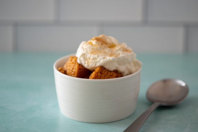 instant pot sweet potato custard with whipped cream