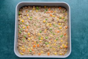 Tater tot casserole prep.