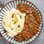 A serving of mince and tatties, a popular Scottish dish.