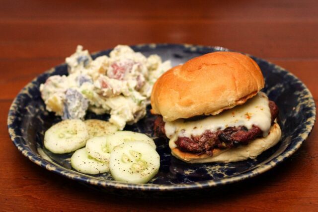 tex-mex burgers with beans and spicy seasonings