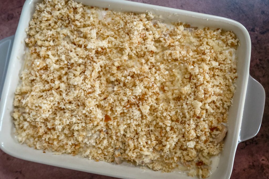 unbaked tuna tetrazzini casserole