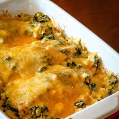 turkey tenderloin and rice casserole in the baking dish